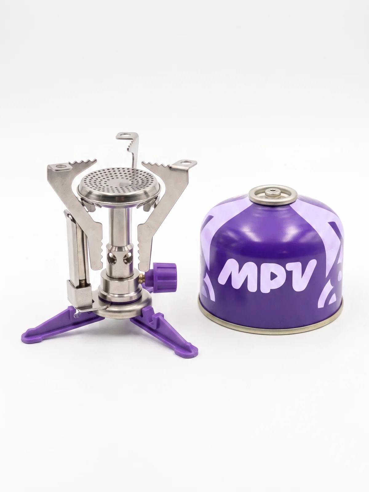 Pocket Stove burner folded beside the gas canister